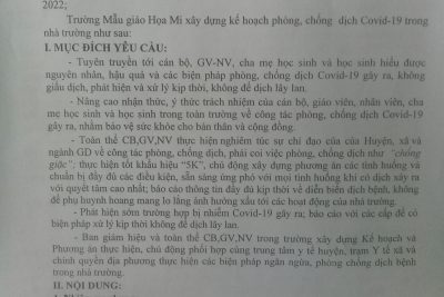 Bảo vệ: BÁO CÁO  Đánh giá tác động của dịch COVID-19 đối với Giáo dục Mầm non