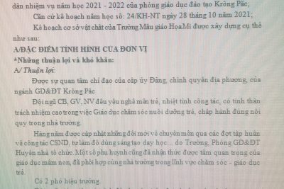 Bảo vệ: KẾ HOẠCH CƠ SỞ VẬT CHẤT  NĂM HỌC 2021 – 2022